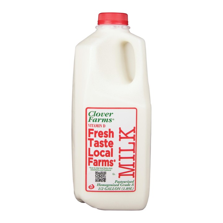 Clover Farms Vitamin D Milk, Half Gallon