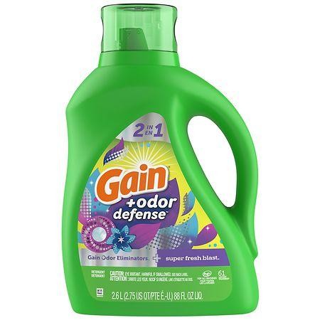 Gain Odor Defense Liquid Laundry Detergent  Super Fresh Blast  61 Lds  88 Fl Oz