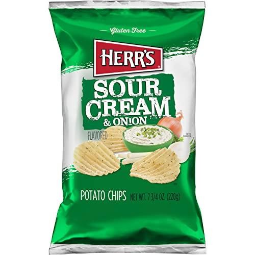 Herr's Sour Cream and Onion Potato Chips, 8.5 Ounce (Pack of 9 Bags)