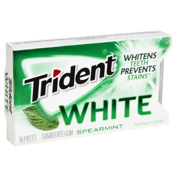 Trident White Spearmint Sugar Free Gum Dual Tear Pack, 16 Ct