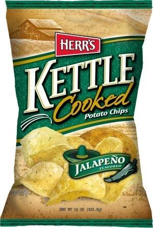 Herr's Potato Chips, Kettle Cooked Jalapeno 1.125 Oz. (Pack of 30)