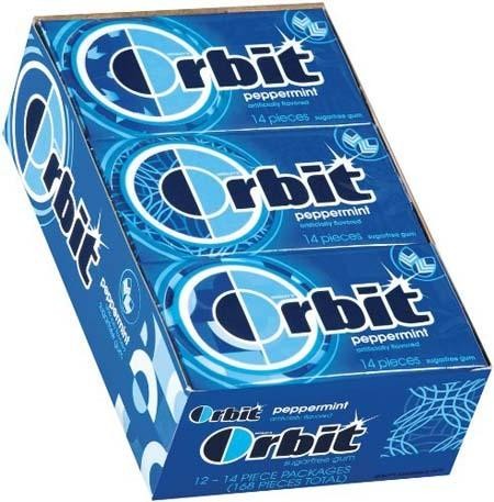 Orbit Gum Peppermint Sugar Free Chewing Gum  Single Pack - 14 Piece