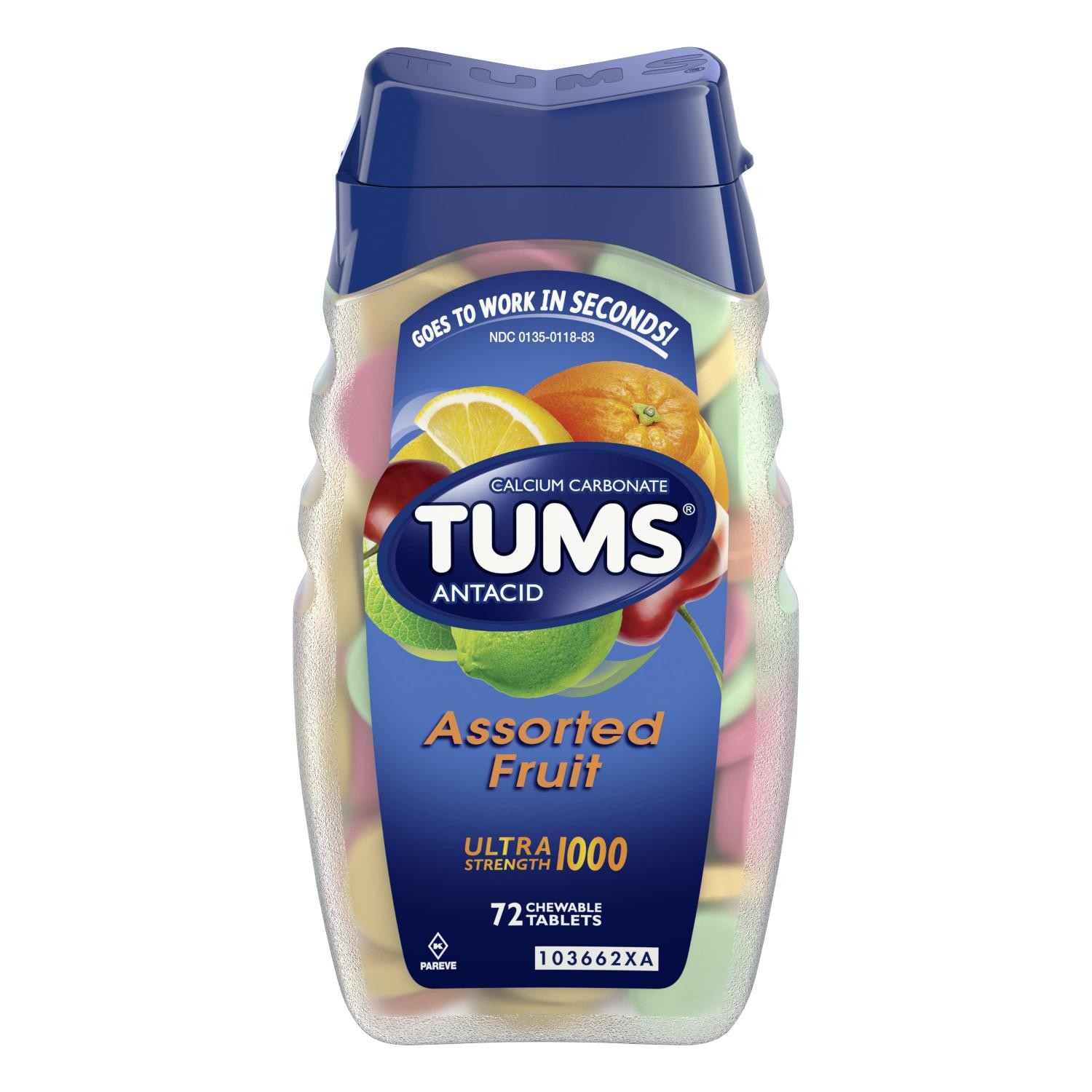 TUMS Chewable Antacid Tablets - 72 Ct