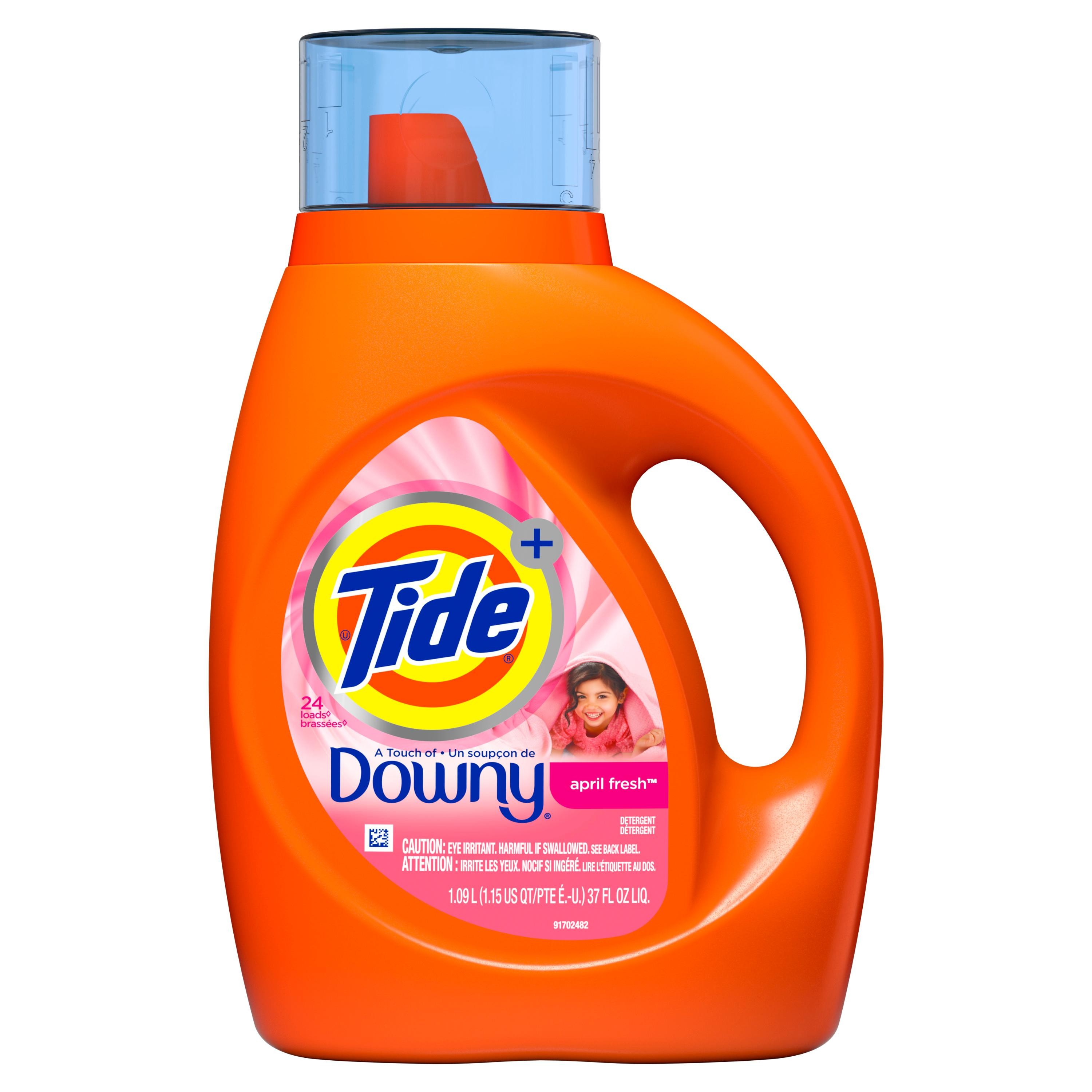 Tide + Downy Liquid Laundry Detergent, April Fresh - 37 Fl Oz