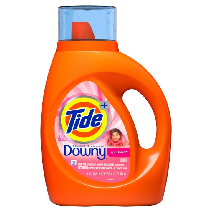 Tide + Downy Liquid Laundry Detergent, April Fresh - 37 Fl Oz