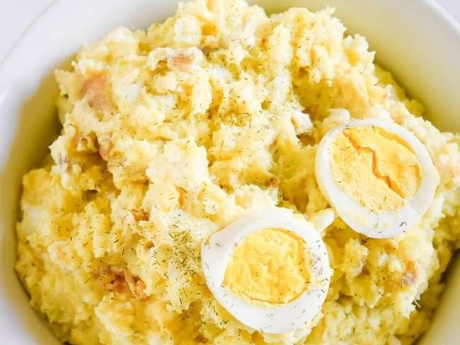 Country and Chunky Potato Salad, with chopped hard boiled egg