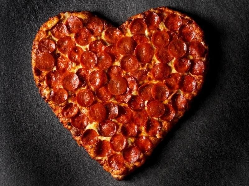 Heart Shape 8 Slices Gourmet Pizzas
