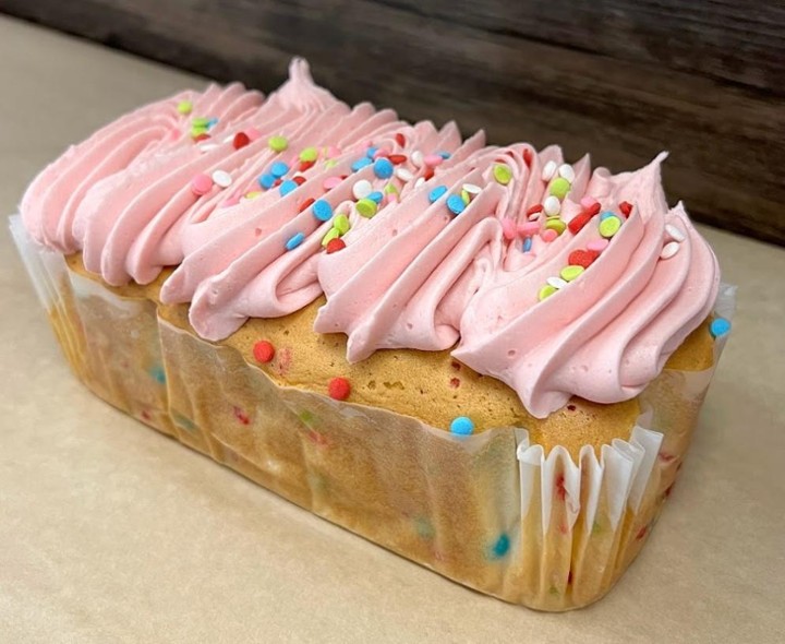 Strawberry Frosted Funfetti Loaf