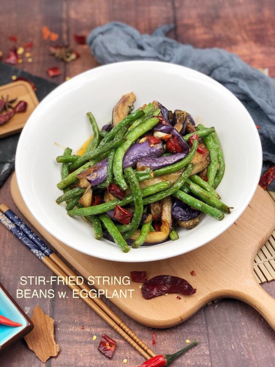 V9四季豆炒茄子 Stir-Fried String Beans with Eggplant