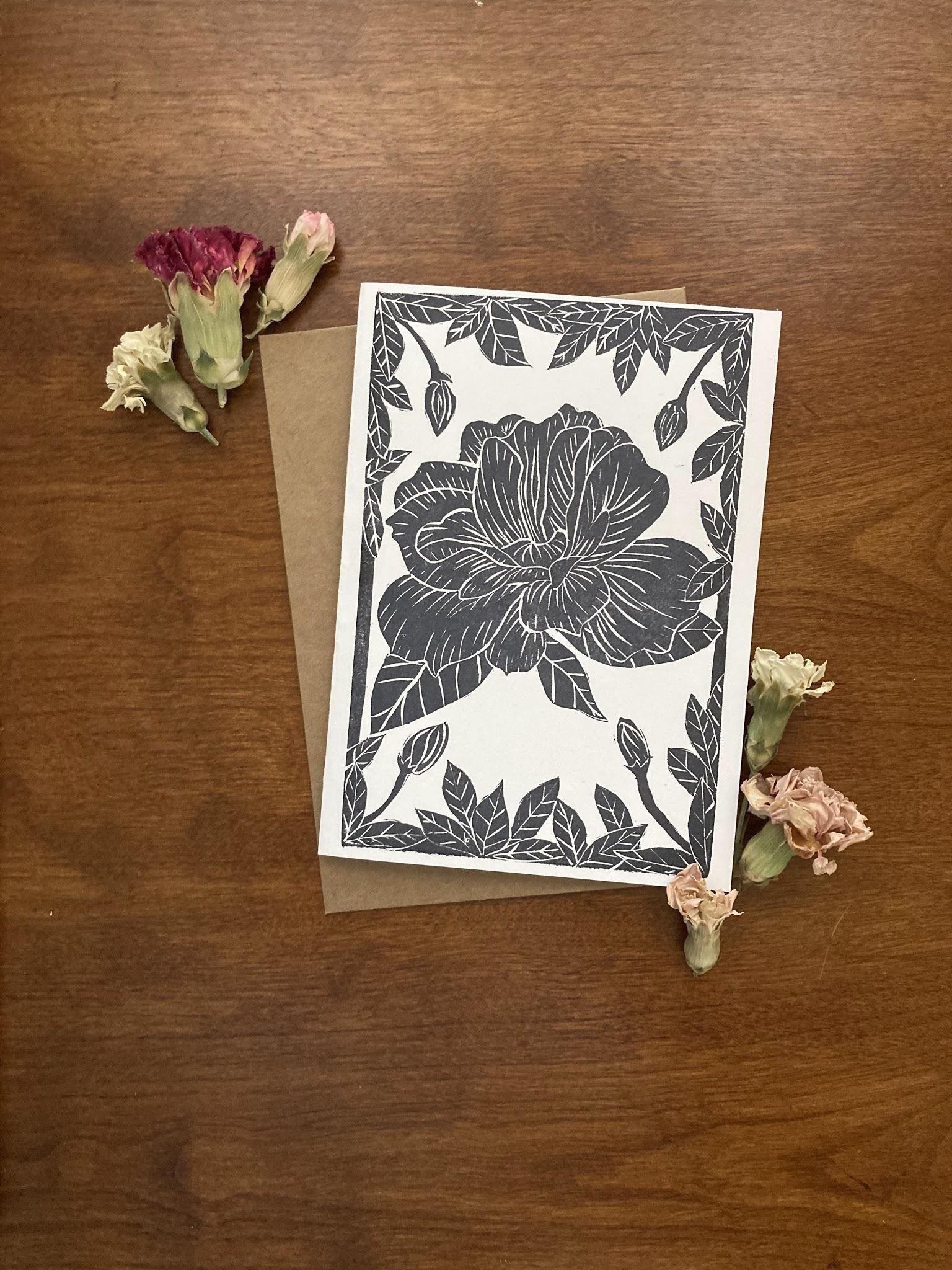 Camellia Flower Greeting Card