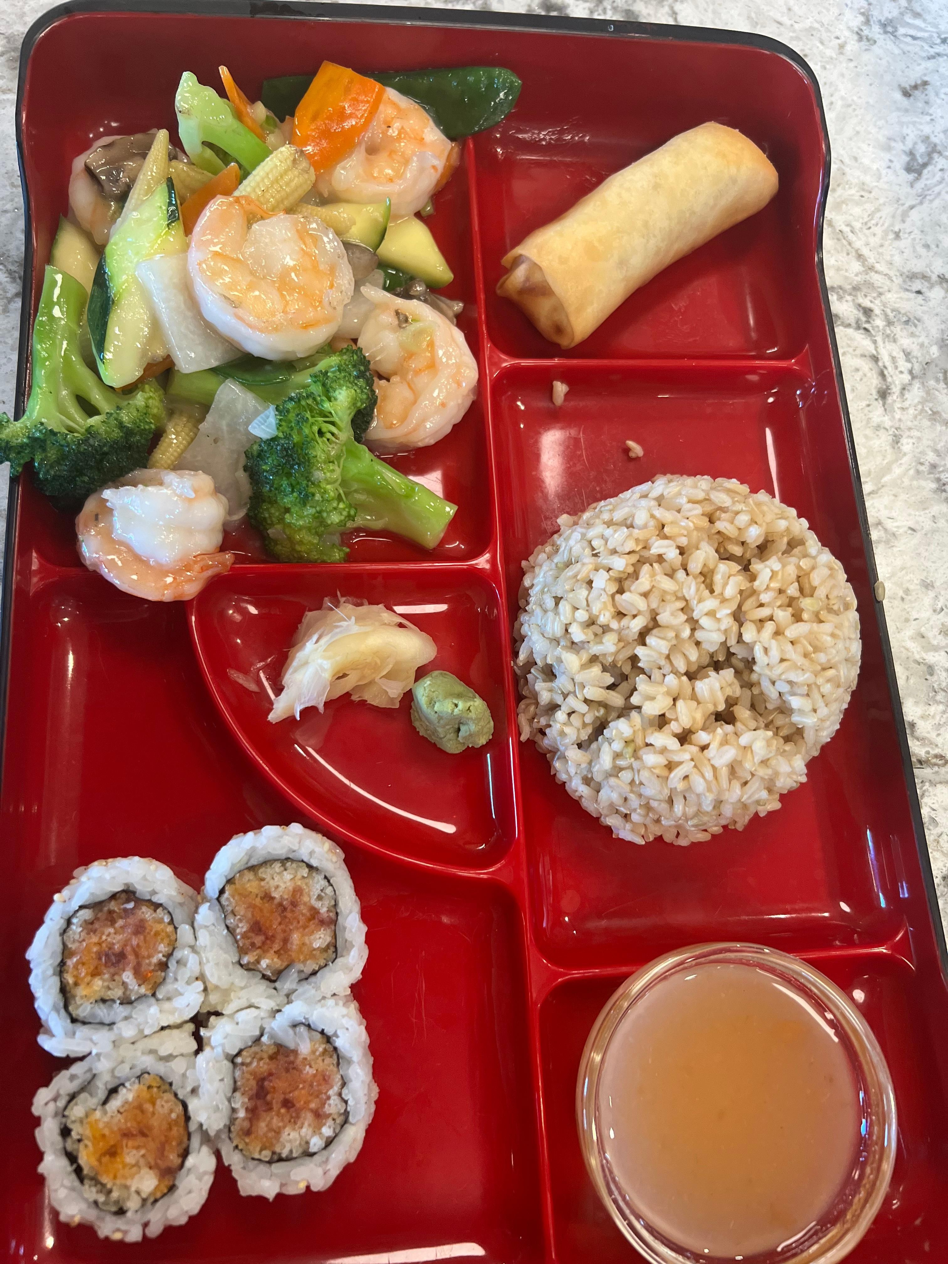 Bento Box A9 - Sautéed Shrimp with Vegetables