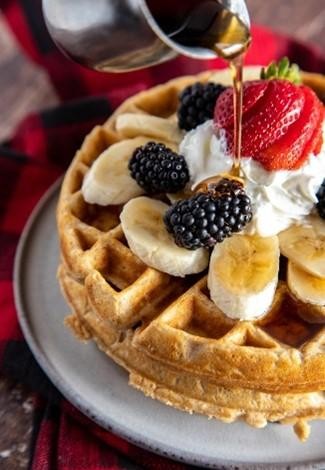 Waffles with Fresh Fruit Topping