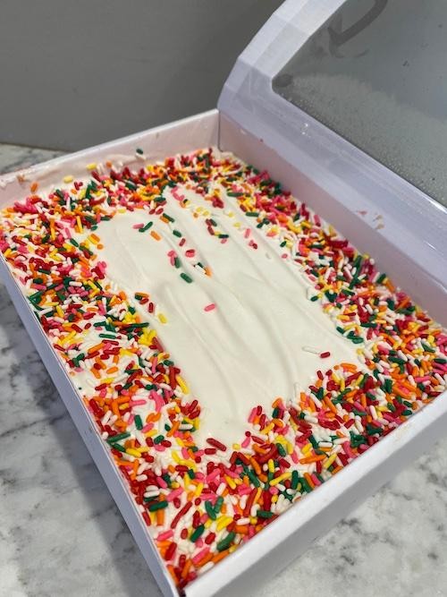 Sprinkle Decorated Ice Cream Cake