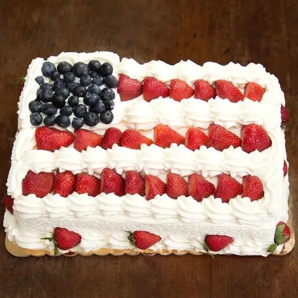 Flag Cake - Yellow w/ Strawberry