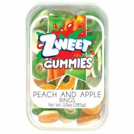 Gummy Peach and Apple Rings | Zweet | 10 Oz