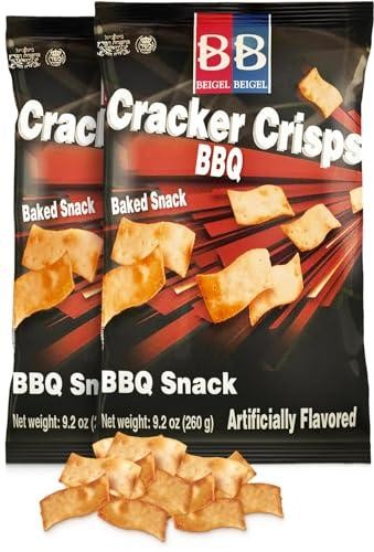 Beigel & Beigel BBQ Cracker Crisps, 9.2oz (2 Pack) | Nish Nosh Salad Topper | Cracker Chips | Great for Snacking