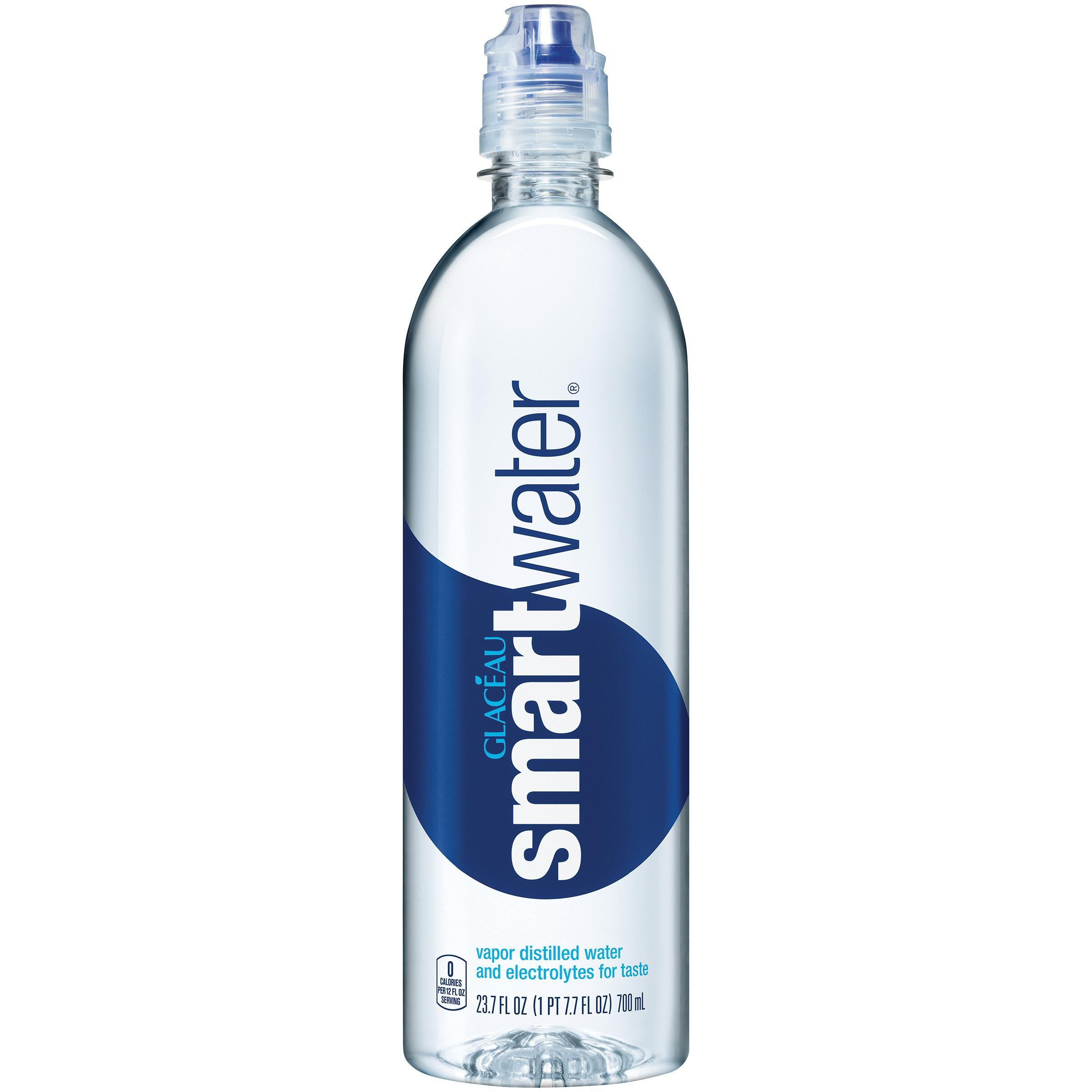 Glaceau Smartwater Vapor Distilled Premium Water Bottle, 23.7 Oz
