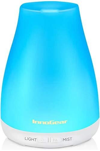 InnoGear Essential Oil Diffuser, Upgraded Diffusers for Essential Oils Aromatherapy Diffuser Cool Mist Humidifier with 7 Colors Lights 2 Mist Mode Wat