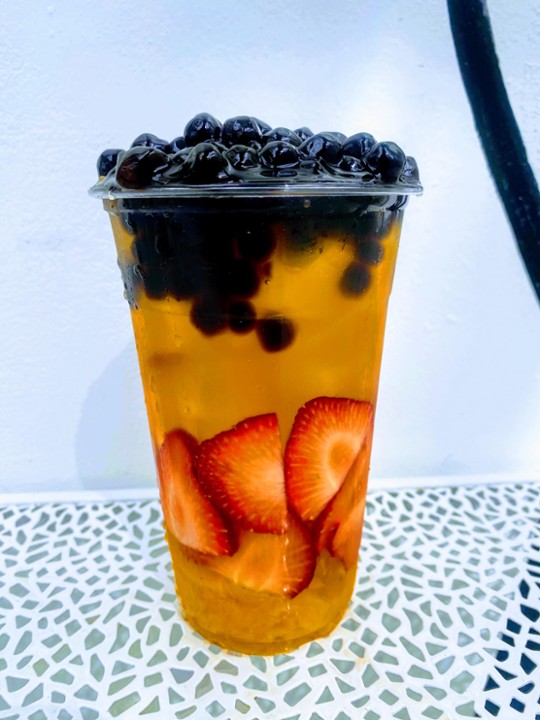 Strawberry Mango Boba Jasmine Tea