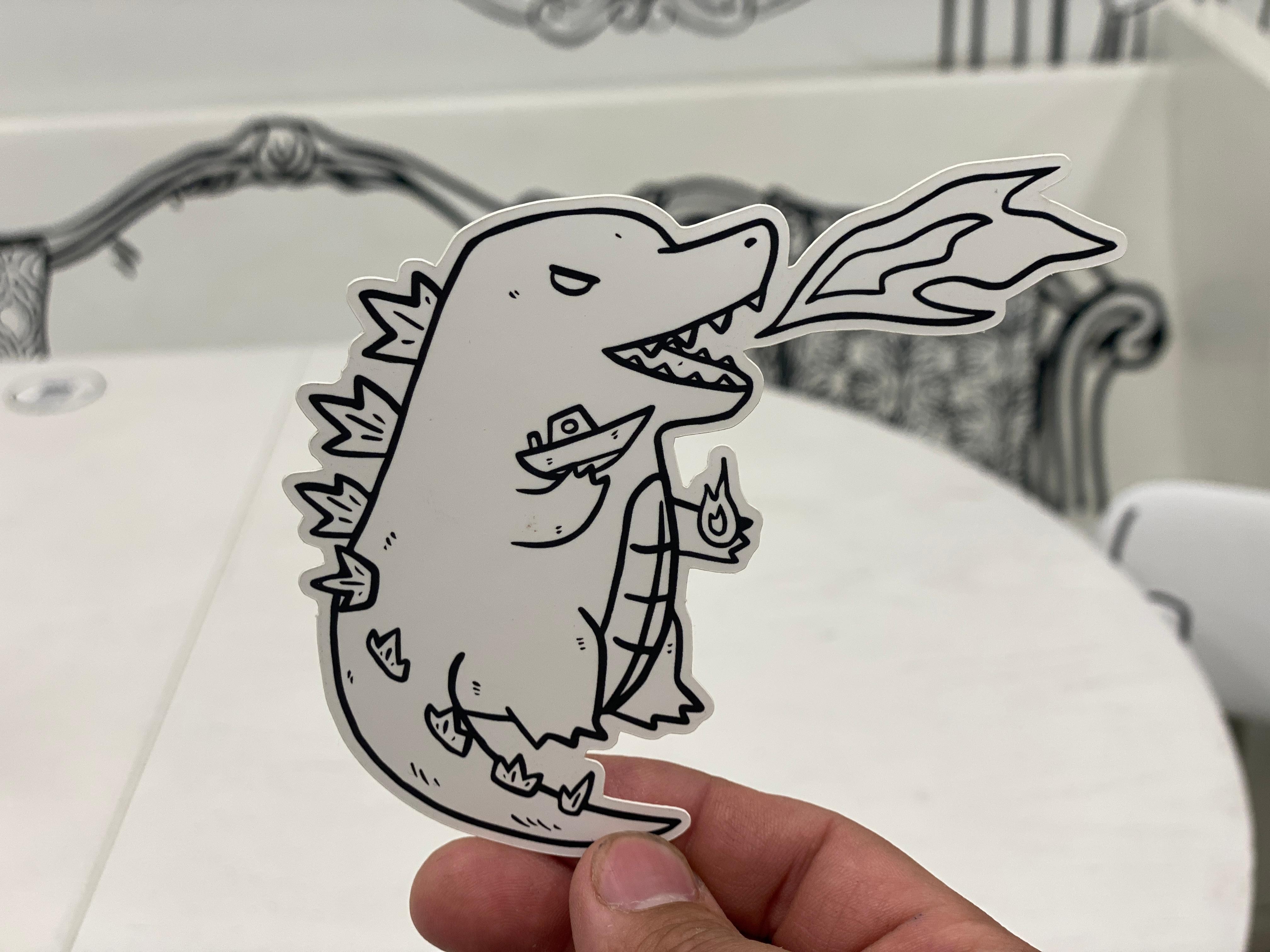2d Die Cut Sticker - Godzilla