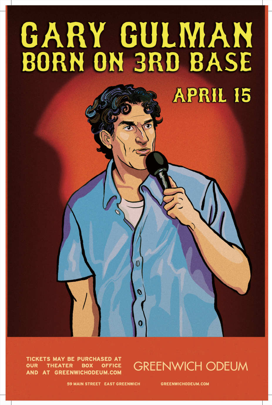 Gary Gulman - Born on 3rd Base  Autographed Poster