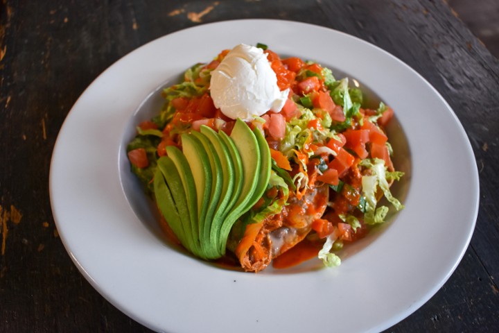 Spicy Chicken Tinga Tostada