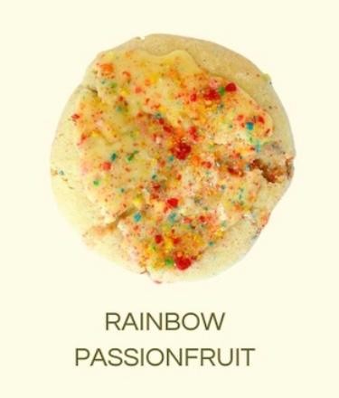 Rainbow passionfruit cookie
