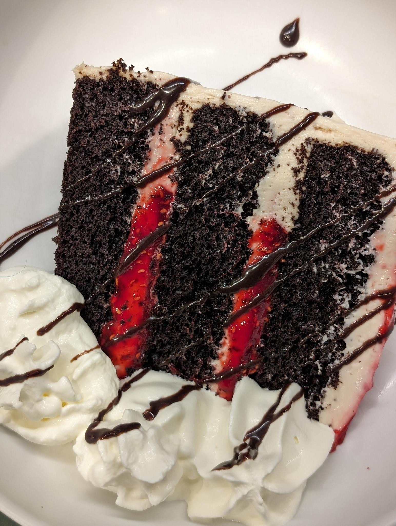 Raspberries & Cream Chocolate Cake