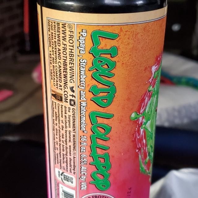 Liquid Lollipop: Papaya Strawberry Watermelon - Froth (16oz. Can)
