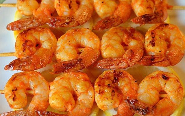 Grilled Colossal shrimp skewers