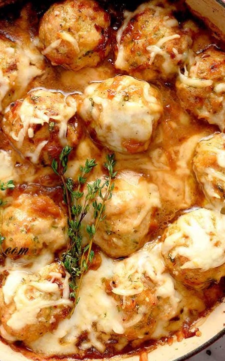Baked French Onion Meatballs 3/13