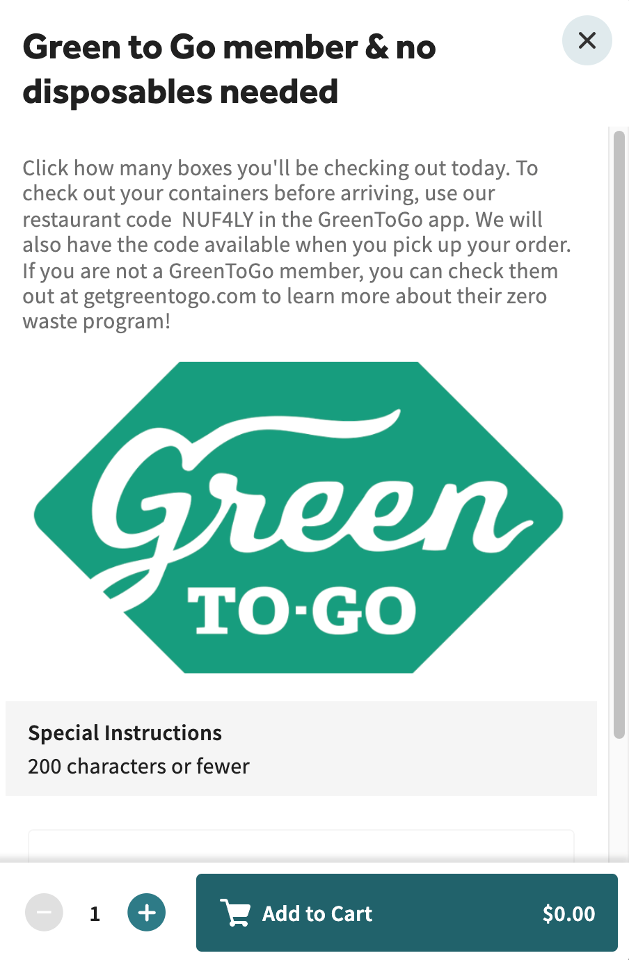 Green to go box