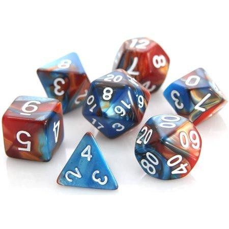 7 Piece RPG Set: Copper and Turquoise Alloy