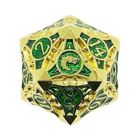 40mm D20 - Gold with Green