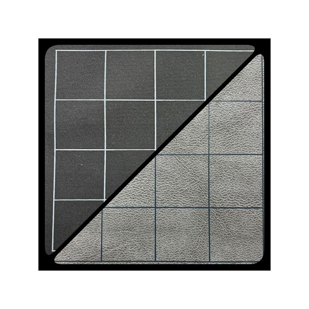 Reversible Squares Battlemat - 1" Black & Grey