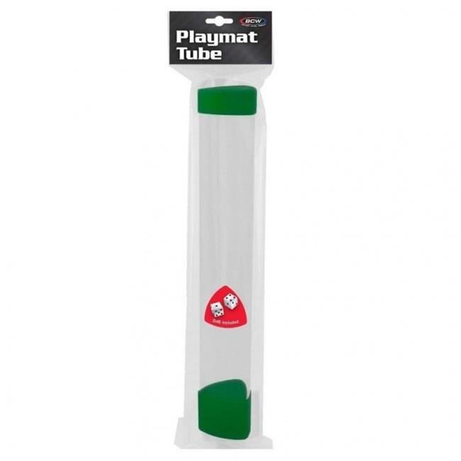 Play Mat Tube - Clear with Caps & Dice - Green