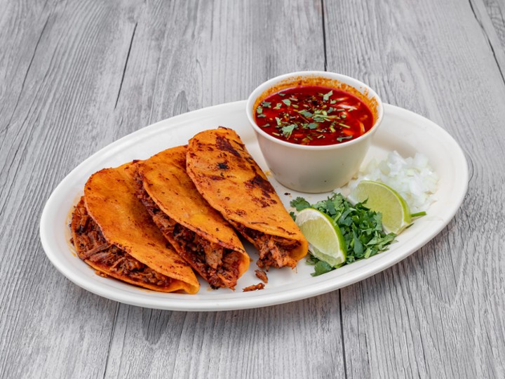 Tacos Birria with Consome