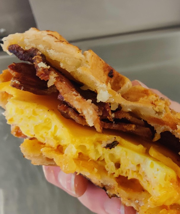 Bacon, Egg & Cheese Waffle Sandwich