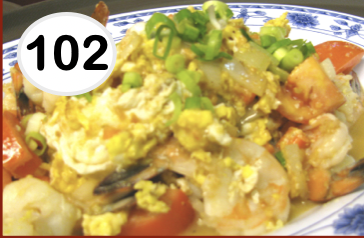#102 - Stir-Fried Shrimp w. Egg