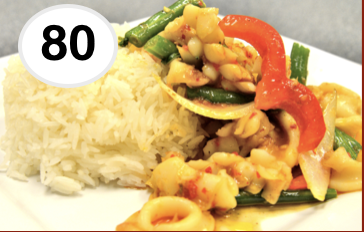 #80 - Stir-Fried Spicy Squid on Rice