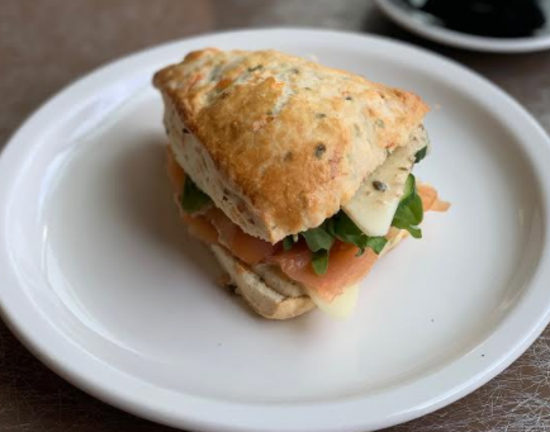 Lox (salmon) and Cheese Scone Sandwich