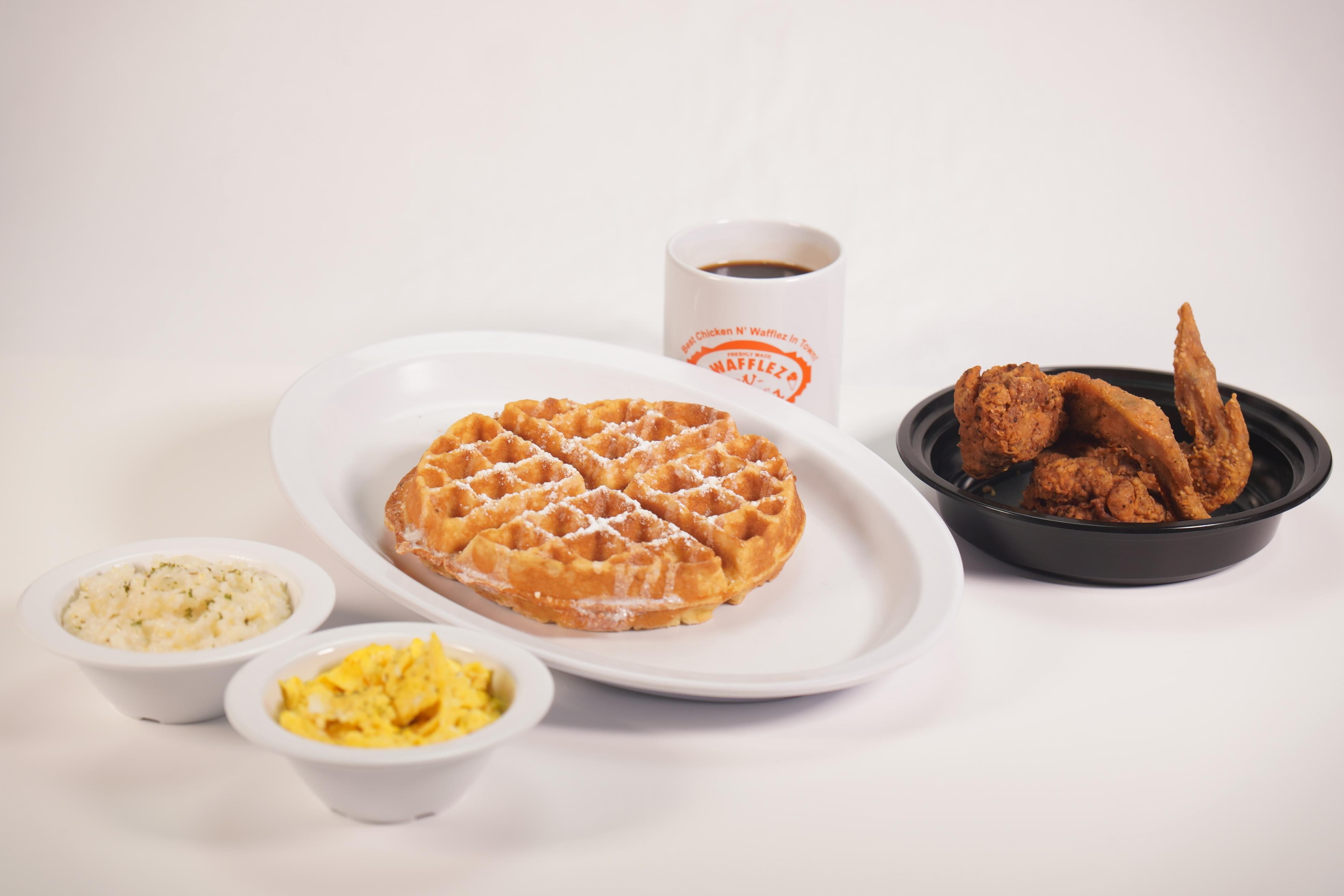 Full Waffle Breakfast W/ 2 Wings