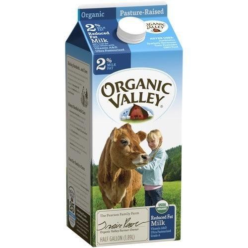 Organic Valley, 2% milk , 1/2 gallon