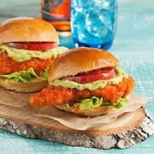 BUFFALO BREADED CHICKEN ON KAISER ROLL with pepper Jack cheese, lettuce and tomatoes and chipotle sauce