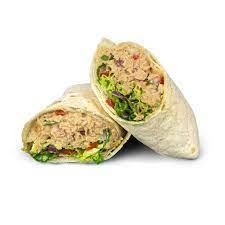 TUNA WRAP  WITH RED ONION, LETTUCE, AND  TOMATOES