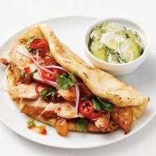 GRILLED CHICKEN NAAN WRAP WITH ONION, PEPPERS