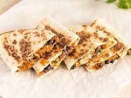 BARBEQUE CHICKEN QUESADILLA -CHEDDAR CHEESE, BLACK BEANS, & ONIONS