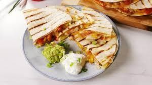 CHICKEN & CHEESE QUESADILLA- GRILLED CHICKEN AND CHEDDAR CHEESE
