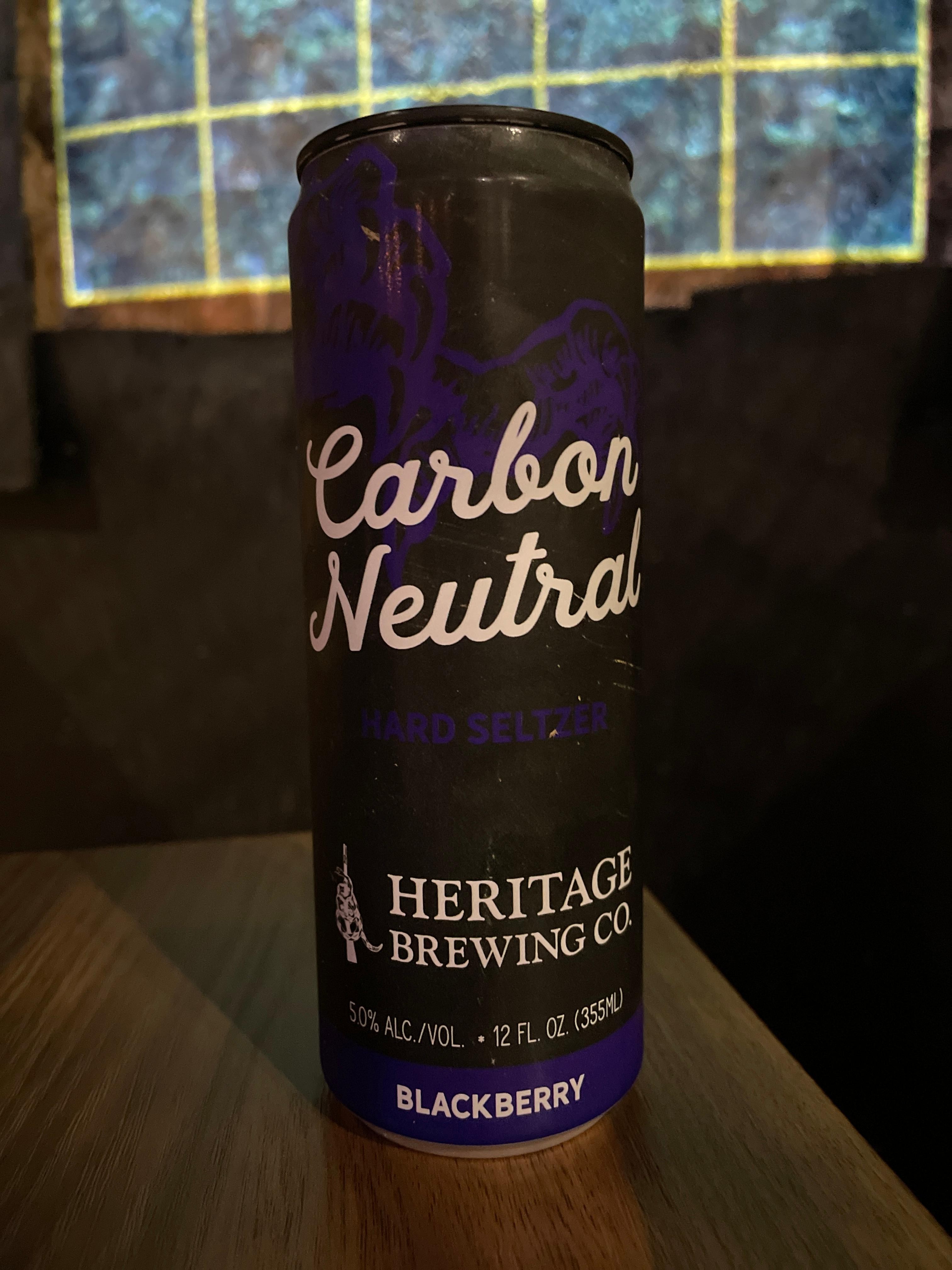 Heritage Brewing, Carbon Neutral Seltzer, Blackberry