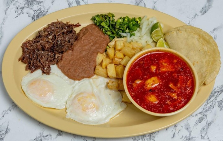#3 Menudo, Barbacoa & Egg Plate